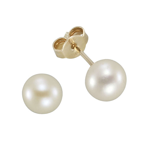 Schmuck Ohrstecker Damen 585 Gold Perlen 6-6,5mm 0,7cm, 1 Paar günstig kaufen
