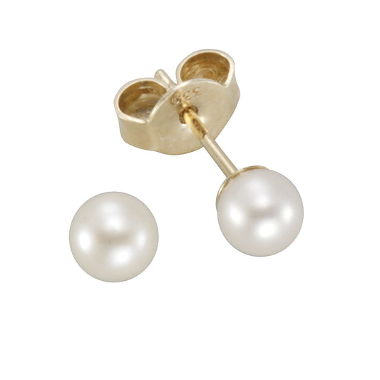 Ohrringe Gold 333 mit je einer Süßwasserzuchtperlen (3,5-4mm Durchmesser)