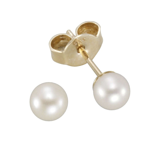 Schmuck Ohrstecker Damen 585 Gold Perlen 3,5-4mm 0,4cm, 1 Paar günstig kaufen