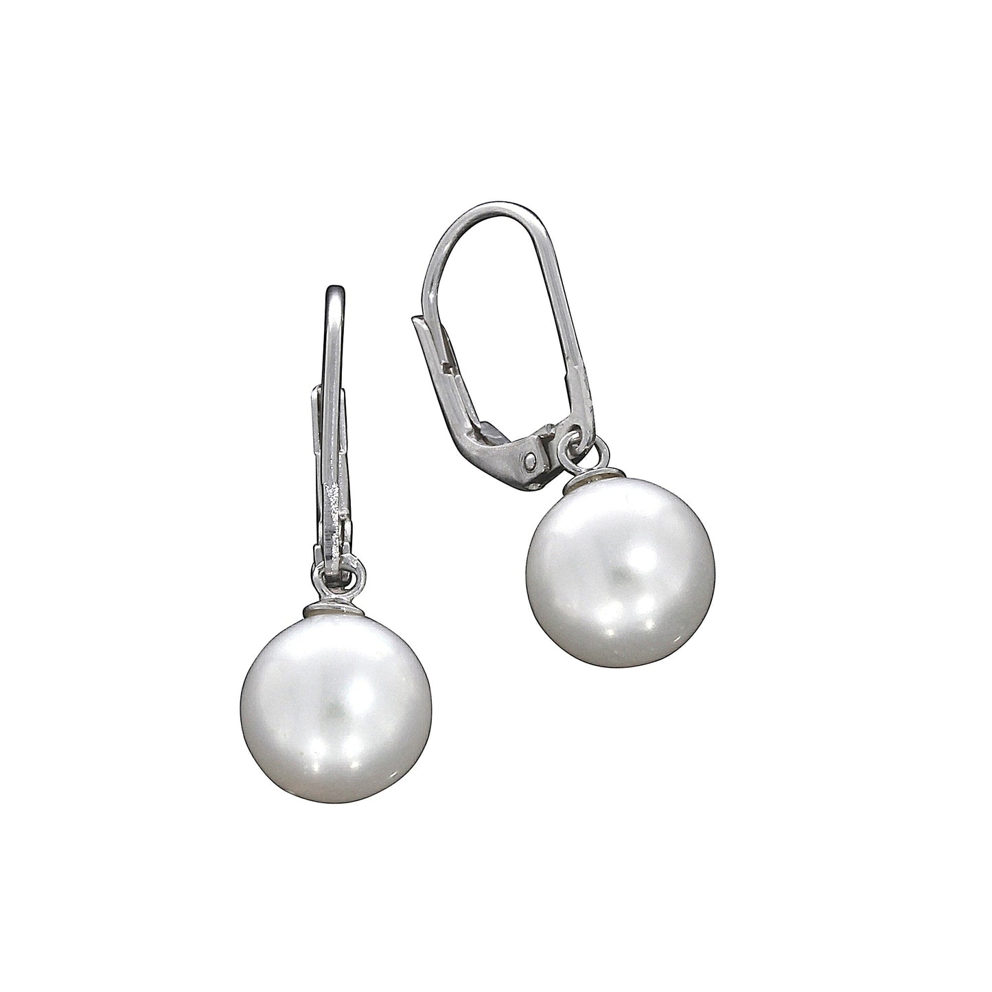 Ohrhänger 925/- Sterling Silber rhodiniert 2,5cm Süßwasserzuchtperle