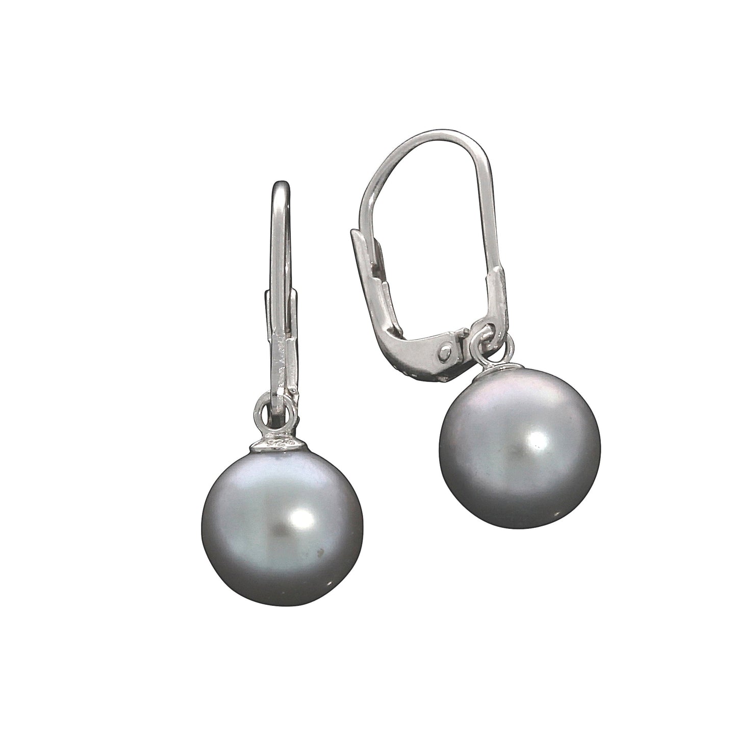 Ohrhänger 925/- Sterling Silber rhodiniert 2,5cm Süßwasserzuchtperle