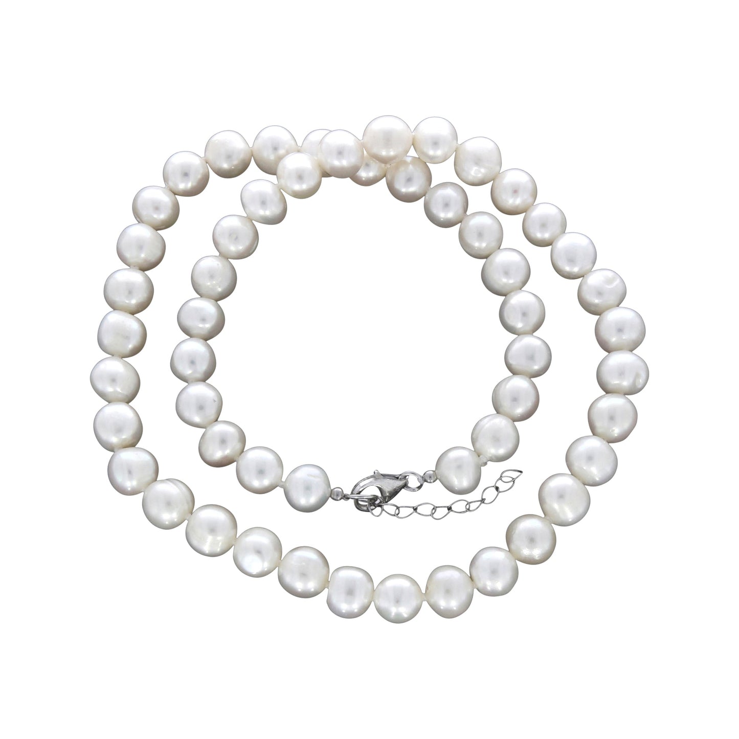 Collier Perlkette 925/- Sterling Silber rhodiniert