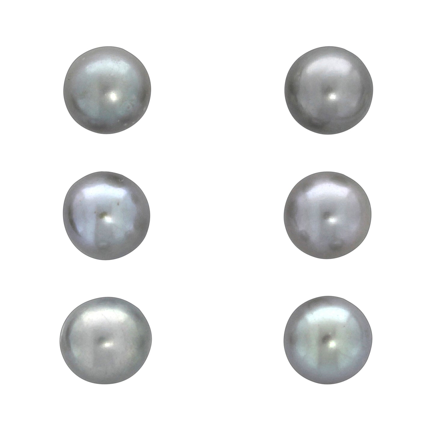Perlen-Ohrstecker-Set 925/- Sterling Silber rhodiniert 1,2cm Süßwasserzuchtperle