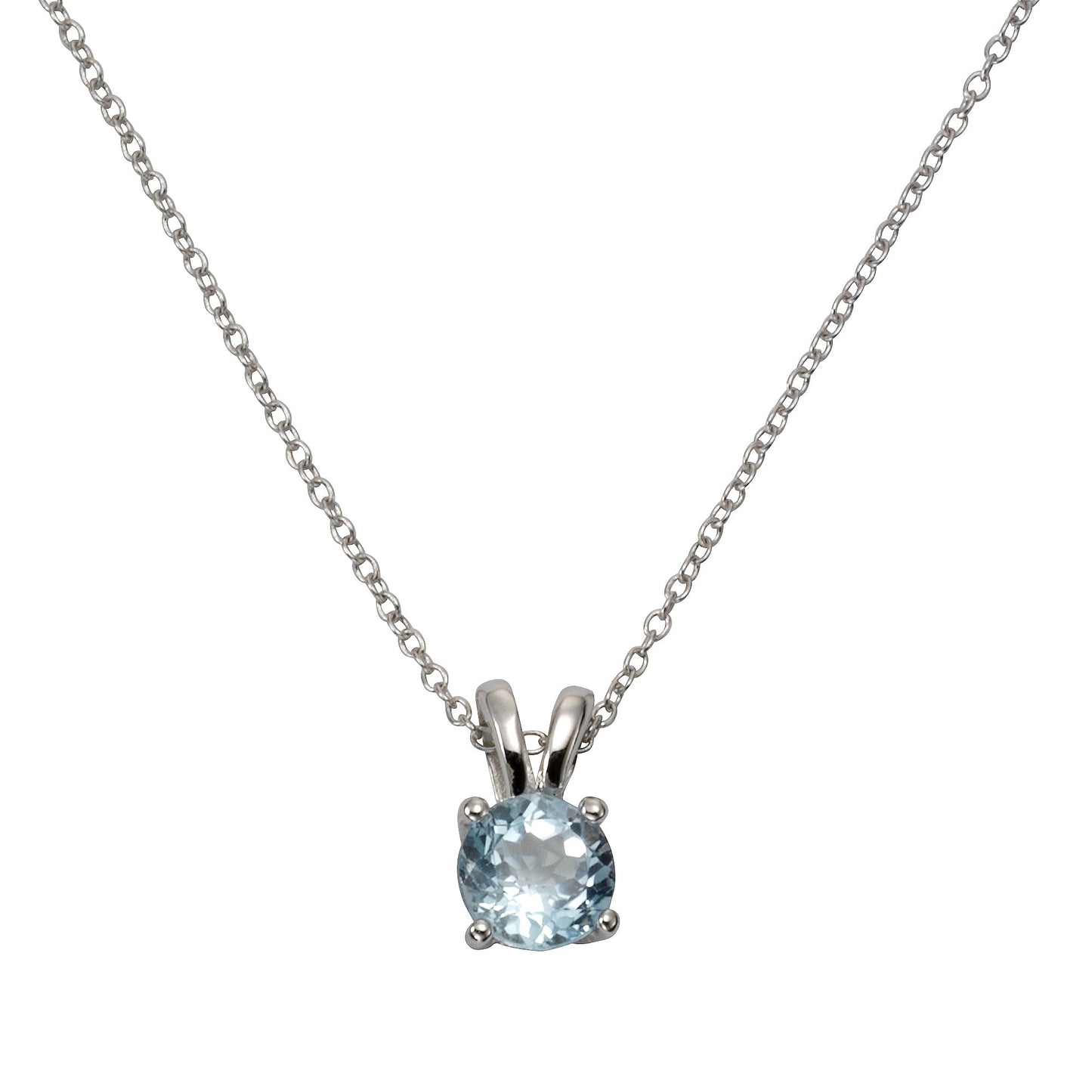 Halskette Ankerkette 925/- Sterling Silber rhodiniert 45,0cm Blautopas beh.