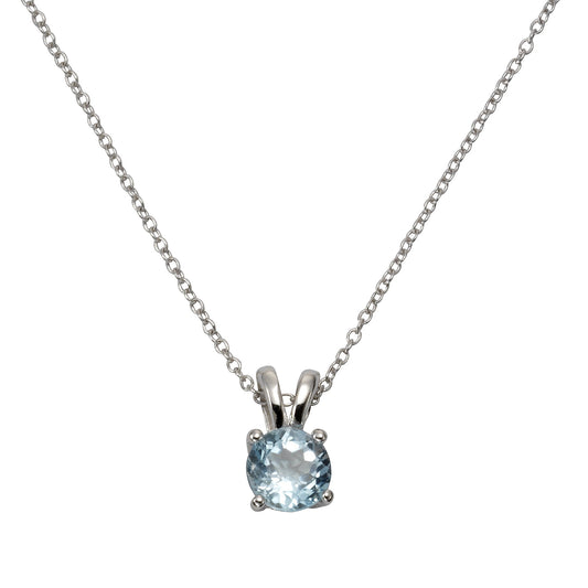 Zeeme Gemstones - Damen-Halskette aus 925 Sterling Silber rhodiniert 42+3cm lang mit Blautopas (beh.)