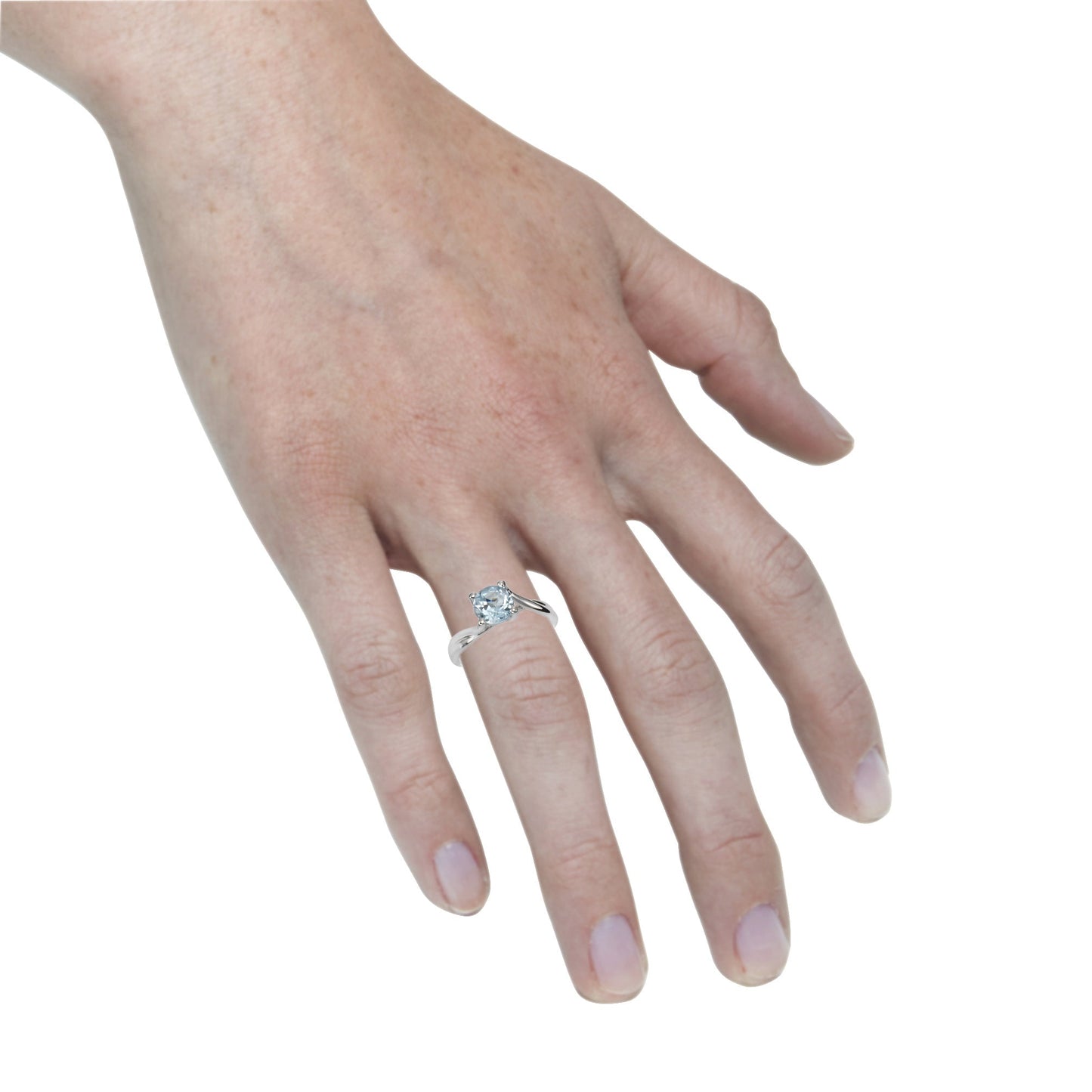 Ring 925/- Sterling Silber rhodiniert Blautopas beh.