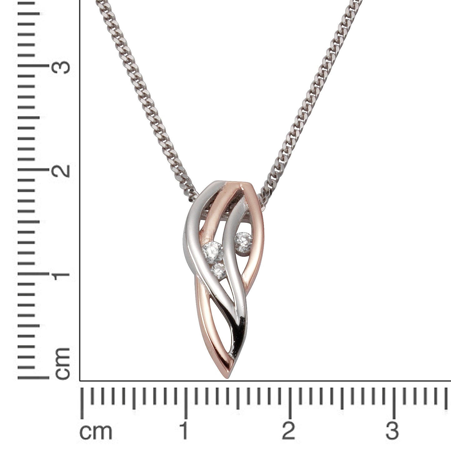 Halskette Panzerkette 925/- Sterling Silber rhodiniert 45cm Zirkonia