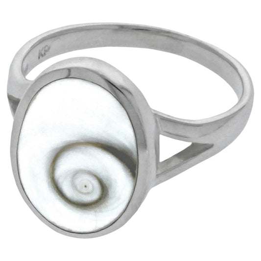 Ring 925 Silber mit weißer Muschel