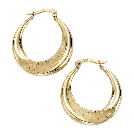 Fascination by Ellen K. - Damen-Ohrringe aus 333 Gelbgold glanz/matt mit 25mm Durchmesser