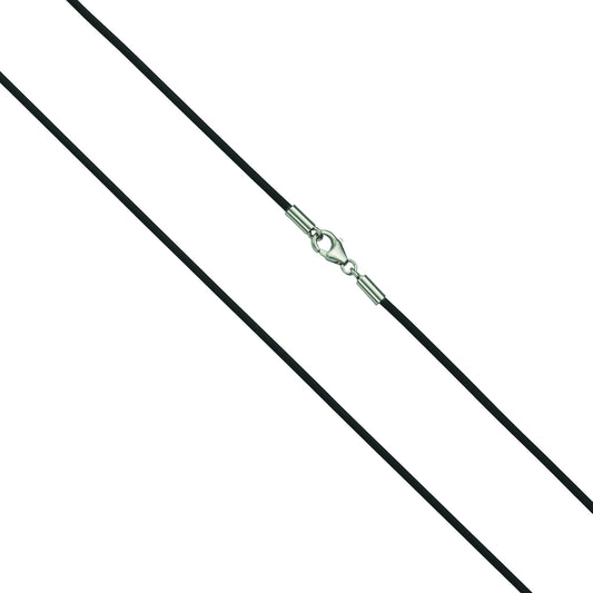 Collier 925/- Sterling Silber rhodiniert mit Kautschuk (Länge 50cm)