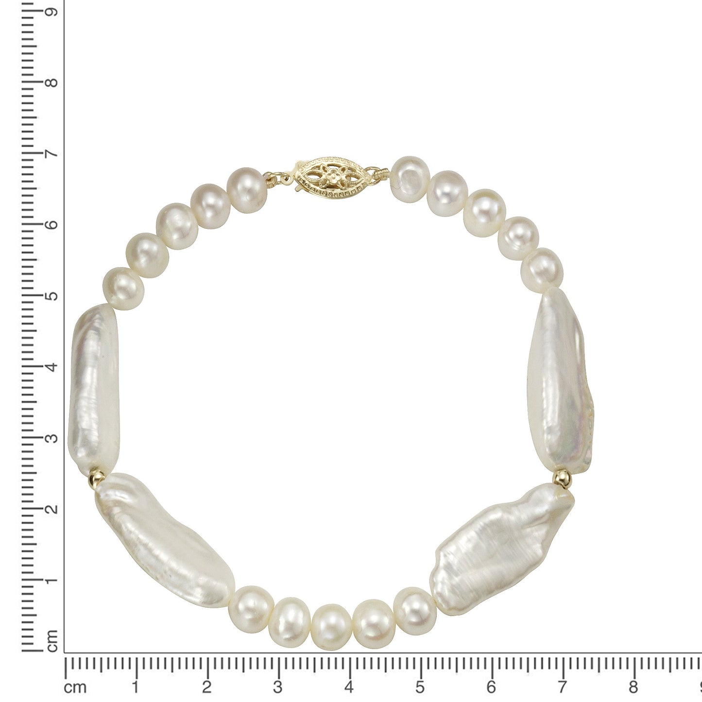 Armband Süßwasserzuchtperlen 585/- Gold 21cm Süßwasserzuchtperle
