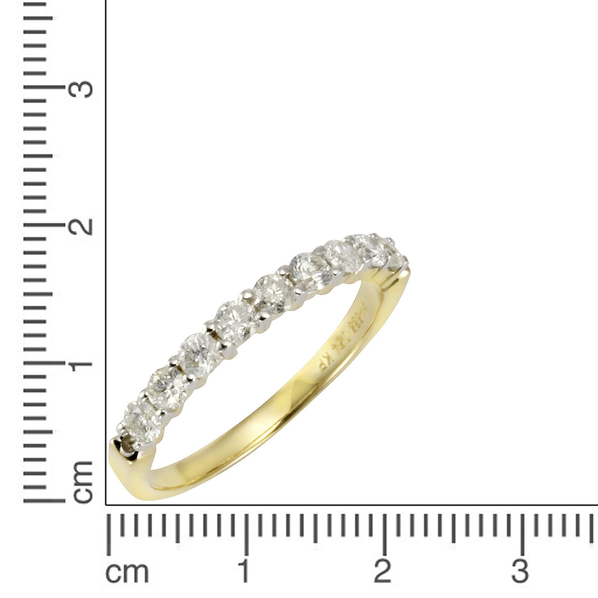 Ring 585/- Gold rhodiniert (teil) Brillant 0,52ct.
