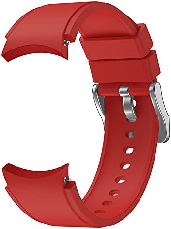 System-S Armband flexibel aus Silikon 20mm für Samsung Galaxy Watch 4 Smartwatch Rot