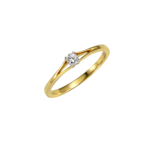 Diamonds by Ellen K. - Damen-Ring aus 585 Gold zweifarbig mit 1x Brillant 0,10ct.
