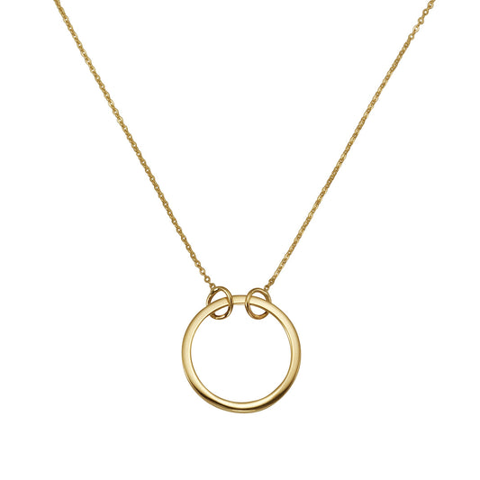 Fascination by Ellen K. - Damen-Halskette 375 Gelbgold 45/42cm lang mit Kreis Motiv