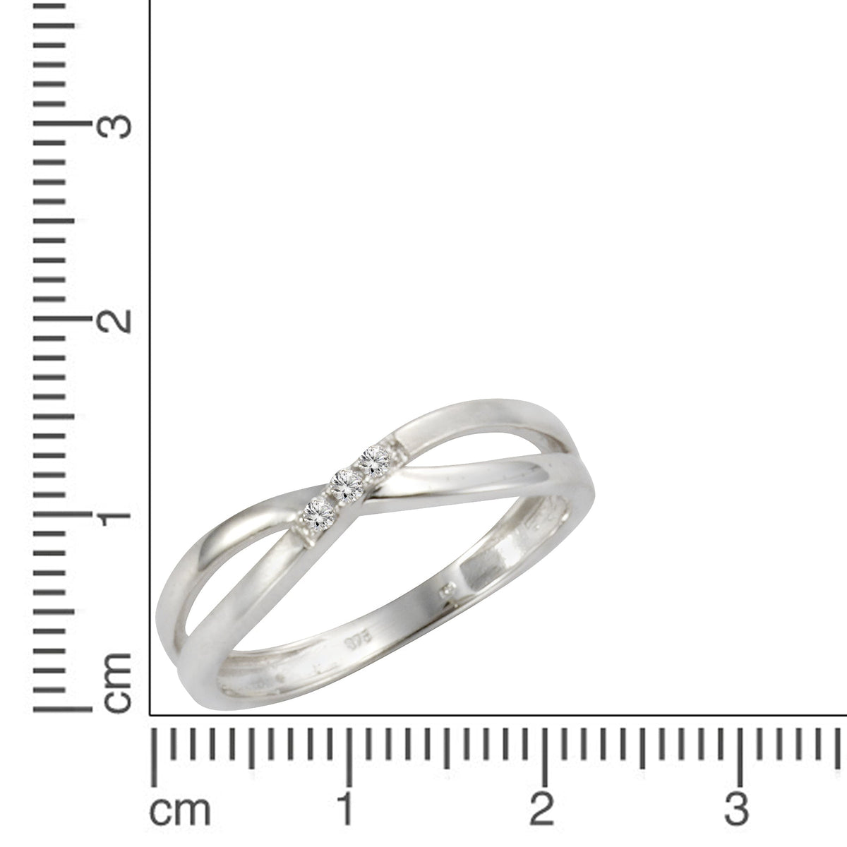 Ring 333/- Gold rhodiniert Zirkonia