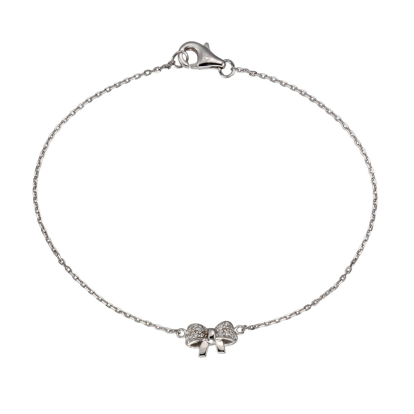 Armband keine / nicht relevant 925/- Sterling Silber rhodiniert 19cm Zirkonia 0,17ct