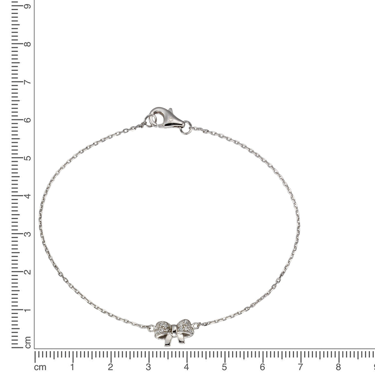 Armband keine / nicht relevant 925/- Sterling Silber rhodiniert 19cm Zirkonia 0,17ct