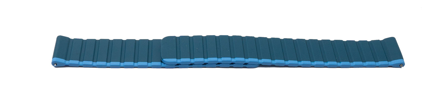 SYSTEM-S Armband 20 mm aus Silikon magnetisch für Samsung Galaxy Watch 5 4 in Blau