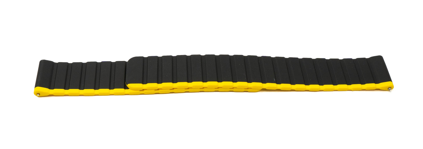 SYSTEM-S Armband 20 mm aus Silikon magnetisch für Samsung Galaxy Watch 5 4 in Gelb