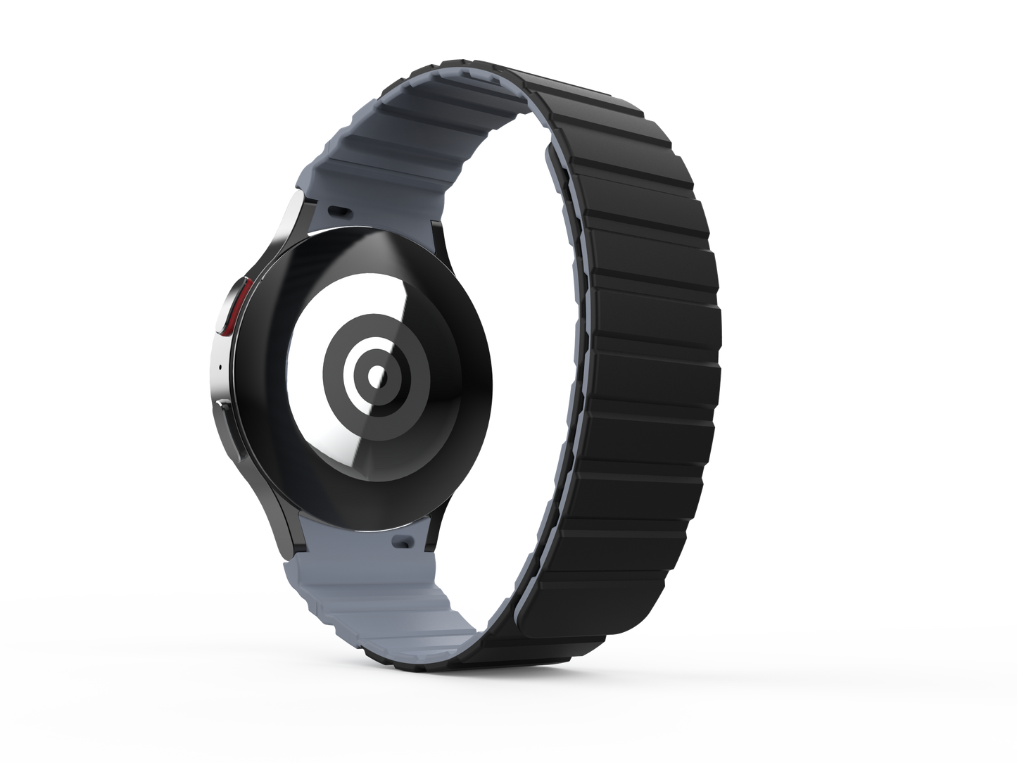 SYSTEM-S Armband 20 mm aus Silikon magnetisch für Samsung Galaxy Watch 5 4 in Schwarz