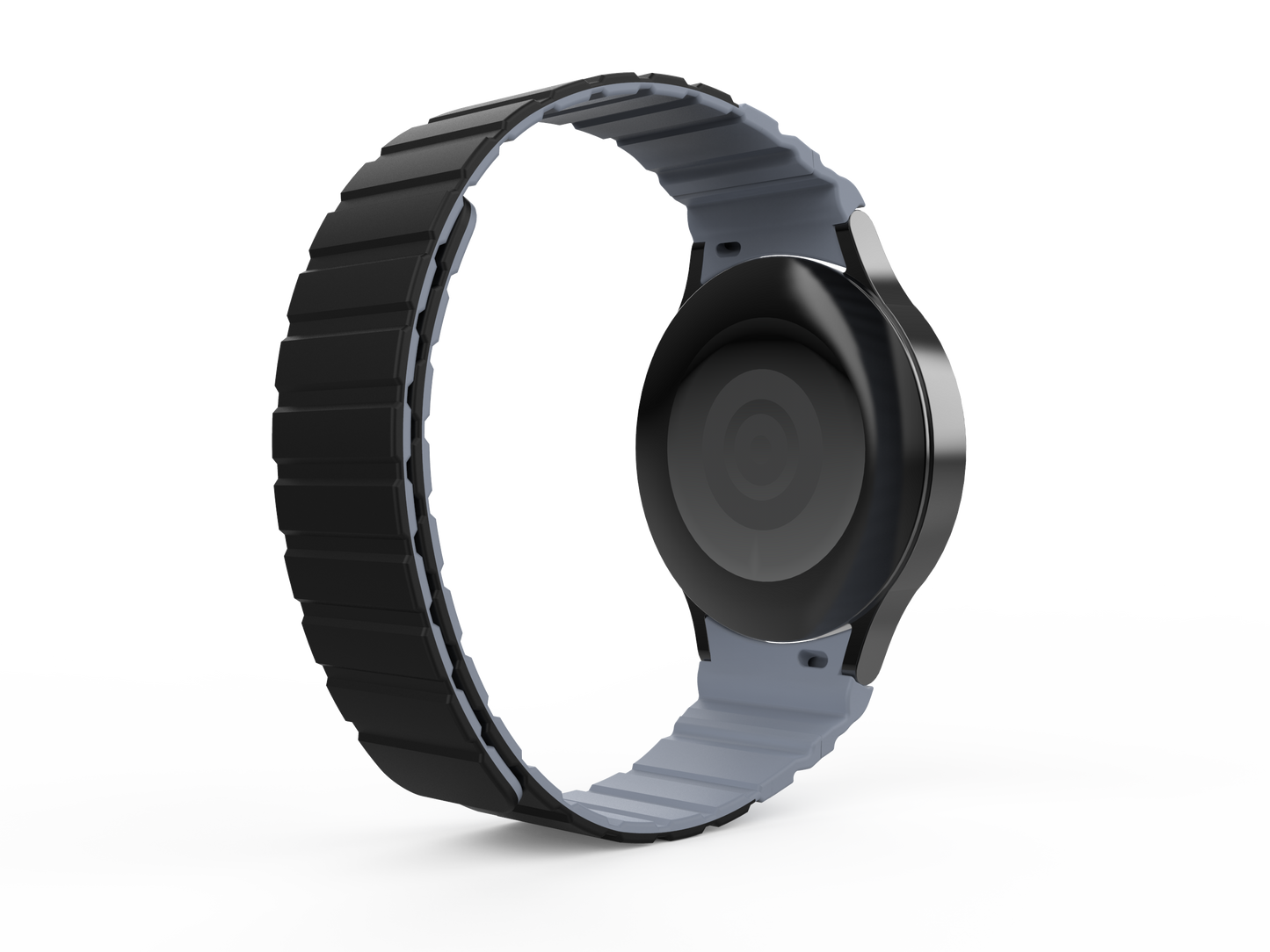 SYSTEM-S Armband 20 mm aus Silikon magnetisch für Samsung Galaxy Watch 5 4 in Schwarz