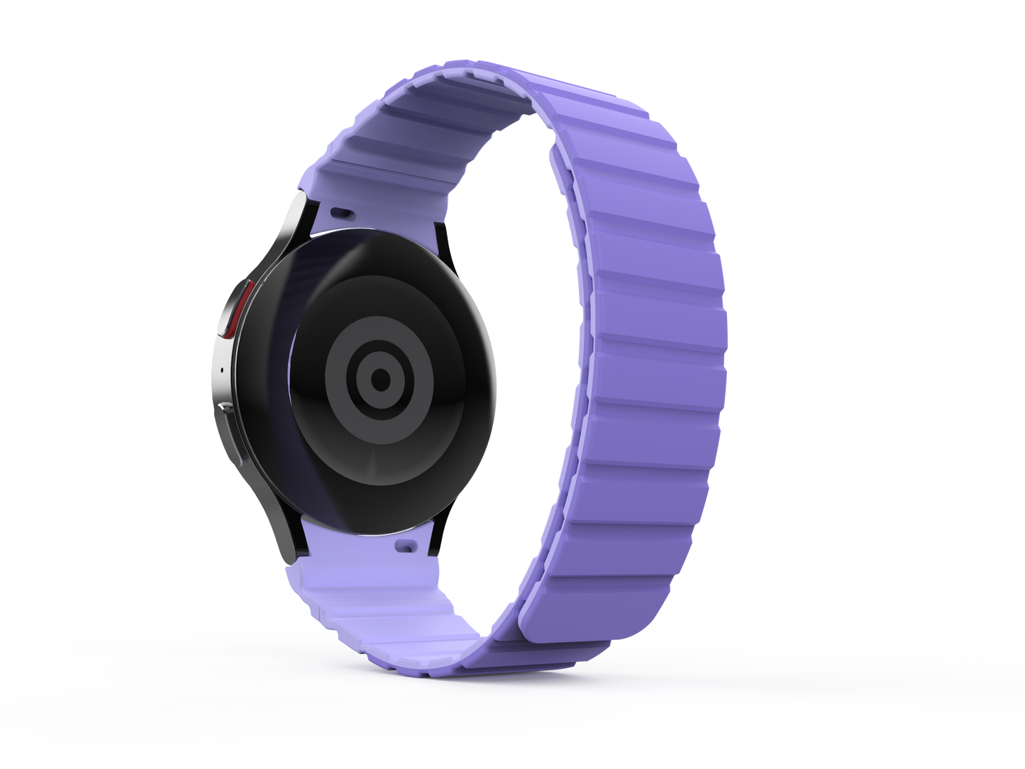 SYSTEM-S Armband 20 mm aus Silikon magnetisch für Samsung Galaxy Watch 5 4 in Lila