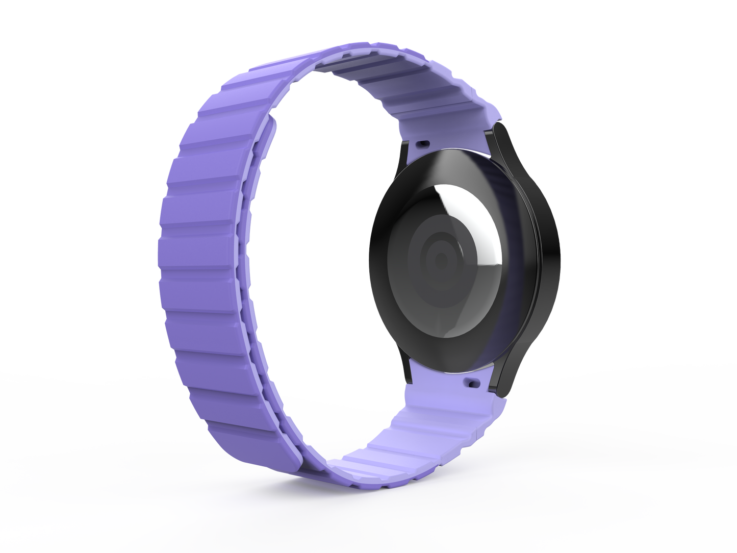 SYSTEM-S Armband 20 mm aus Silikon magnetisch für Samsung Galaxy Watch 5 4 in Lila