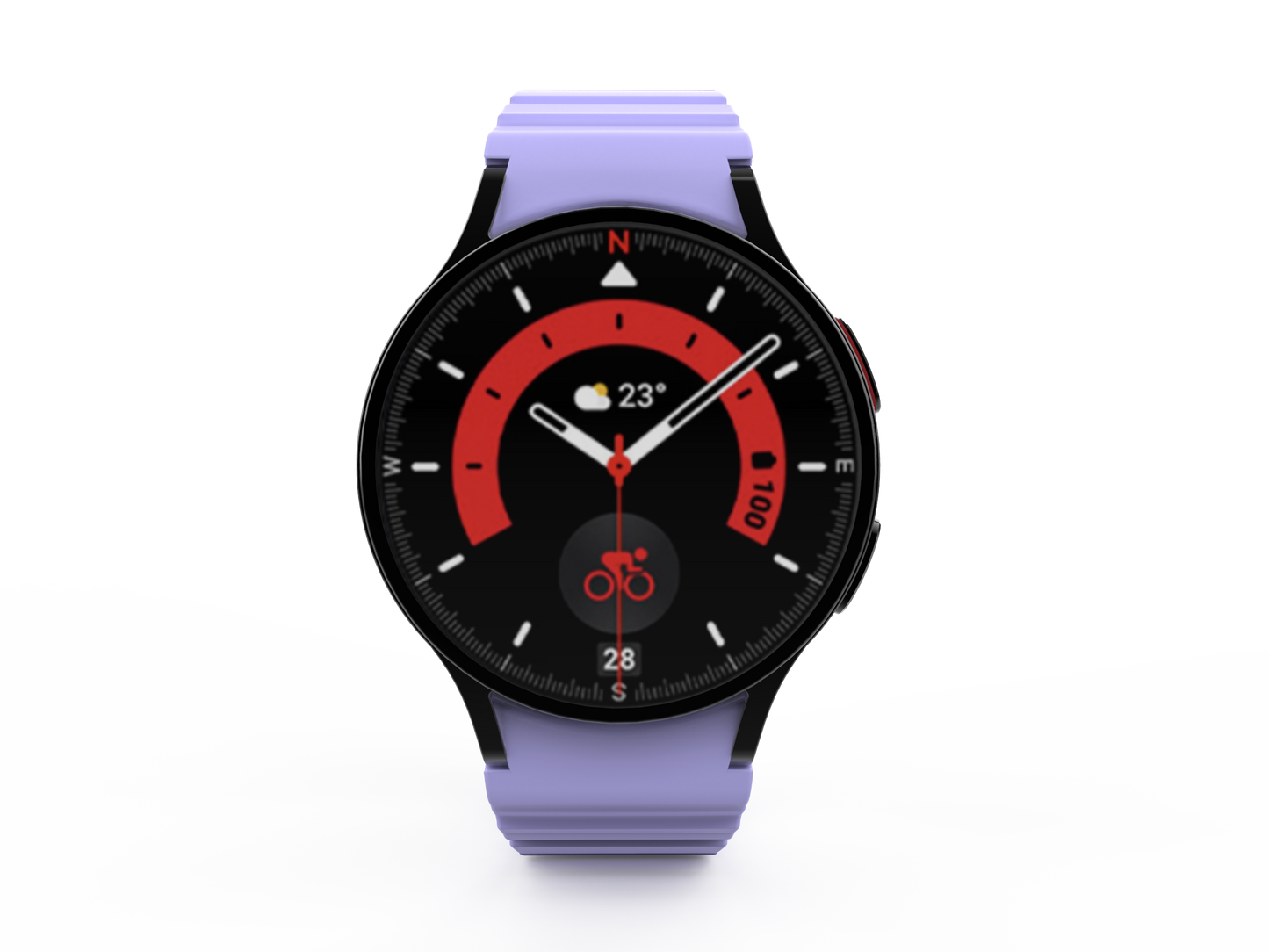 SYSTEM-S Armband 20 mm aus Silikon magnetisch für Samsung Galaxy Watch 5 4 in Lila