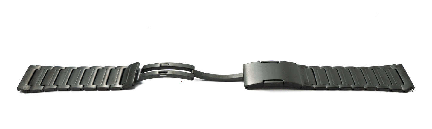 SYSTEM-S Armband 22 mm aus Titan mit Faltschließe für Huawei Smartwatch in Schwarz