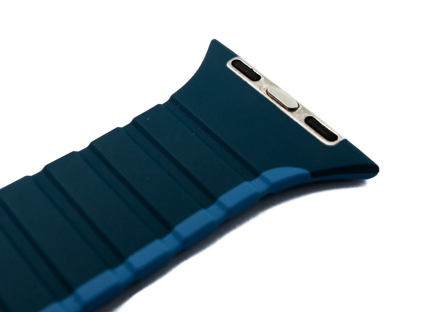 SYSTEM-S Armband 42 44 45 49 mm aus Silikon flexibel magnetisch für Apple Watch Smartwatch Blau Dunkelblau