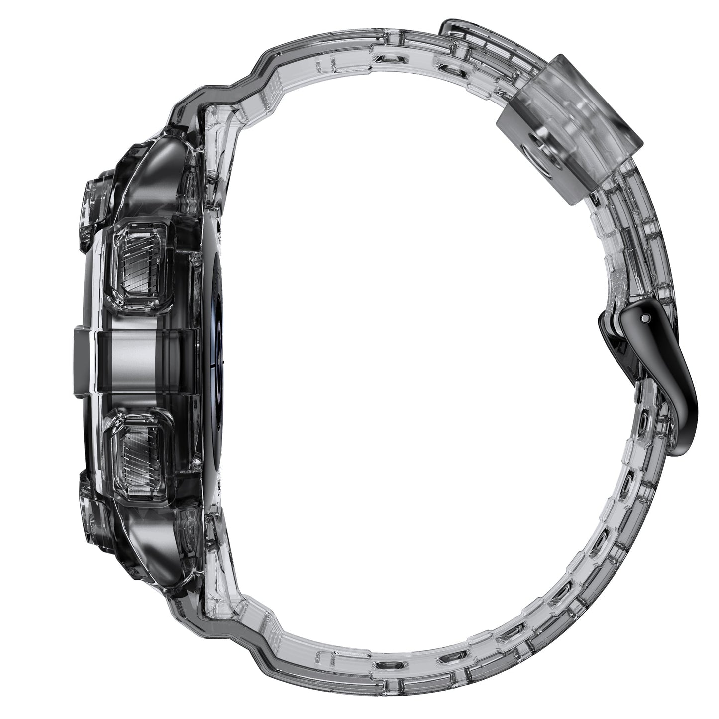 SYSTEM-S Hülle und Armband 40 mm TPU für Samsung Galaxy Watch 5 4 in Schwarz Transparent