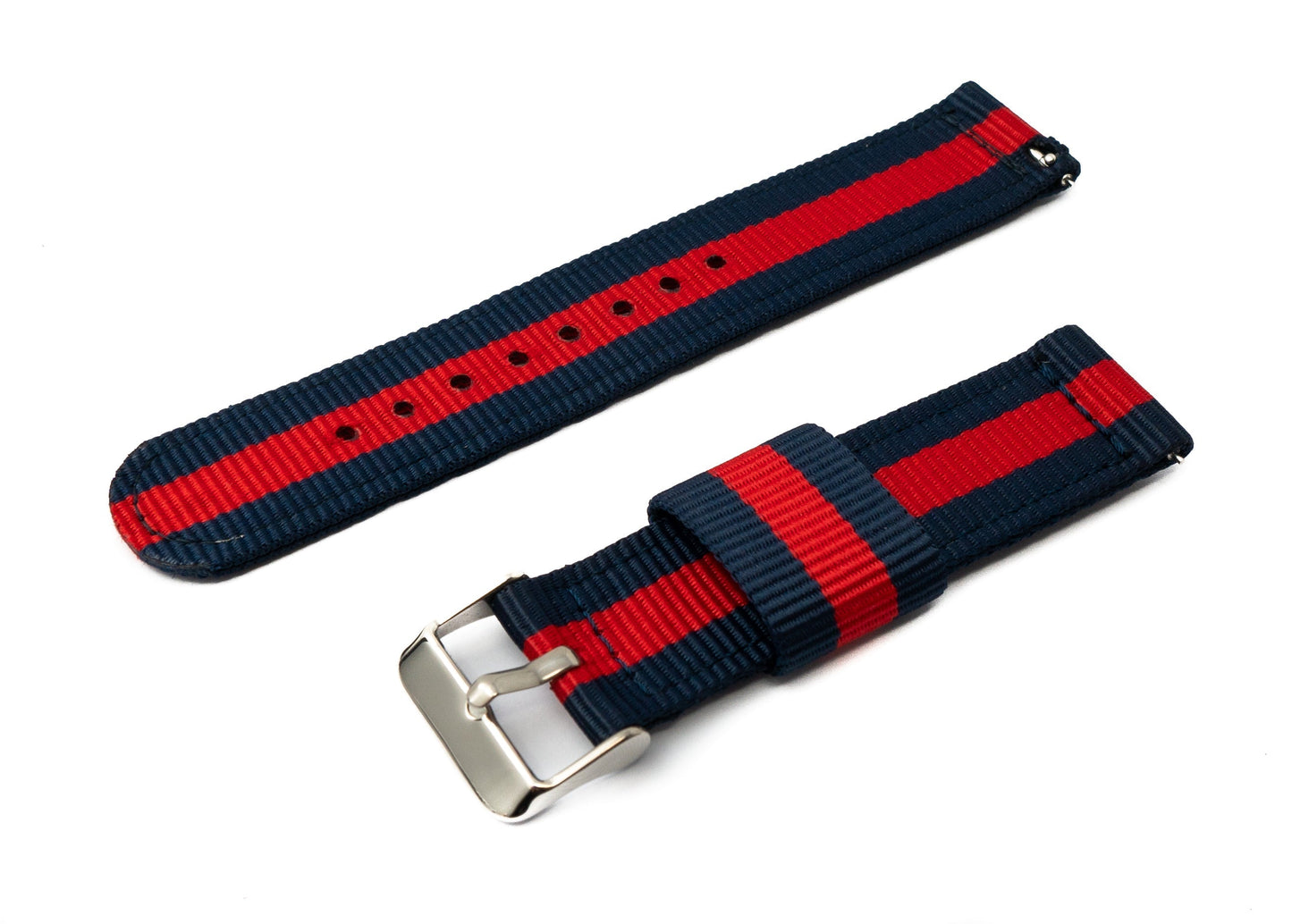 SYSTEM-S Armband 20 mm aus Nylon für Samsung Galaxy Watch 4 Smartwatch in Blau Rot
