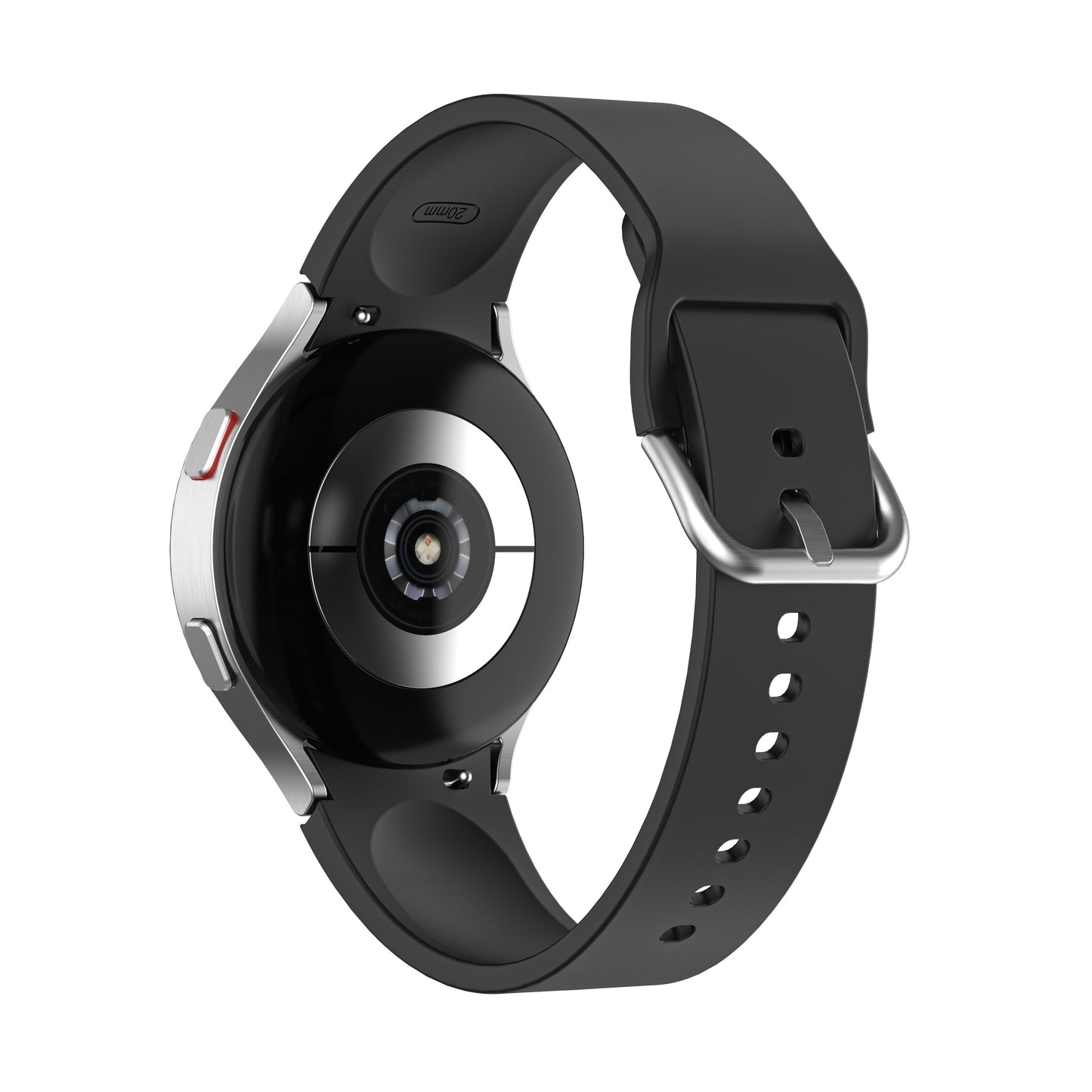 SYSTEM-S Armband flexibel aus Silikon 20mm für Samsung Galaxy Watch 4 Smartwatch Schwarz