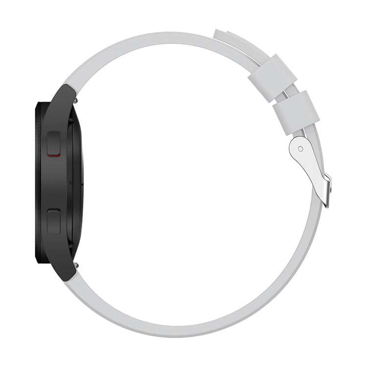 SYSTEM-S Armband flexibel aus Silikon 20mm für Samsung Galaxy Watch 4 Smartwatch Weiß