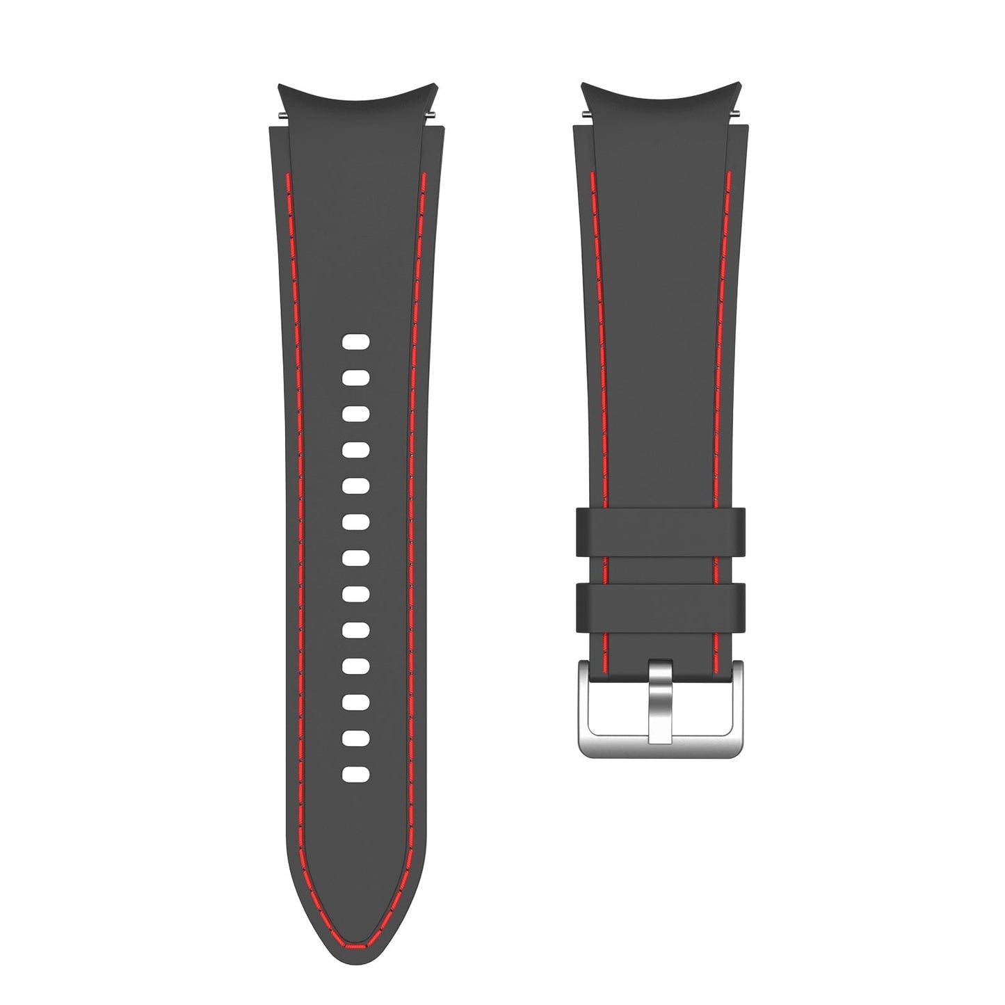 SYSTEM-S Armband flexibel aus Silikon 20mm für Samsung Galaxy Watch 4 Smartwatch Schwarz