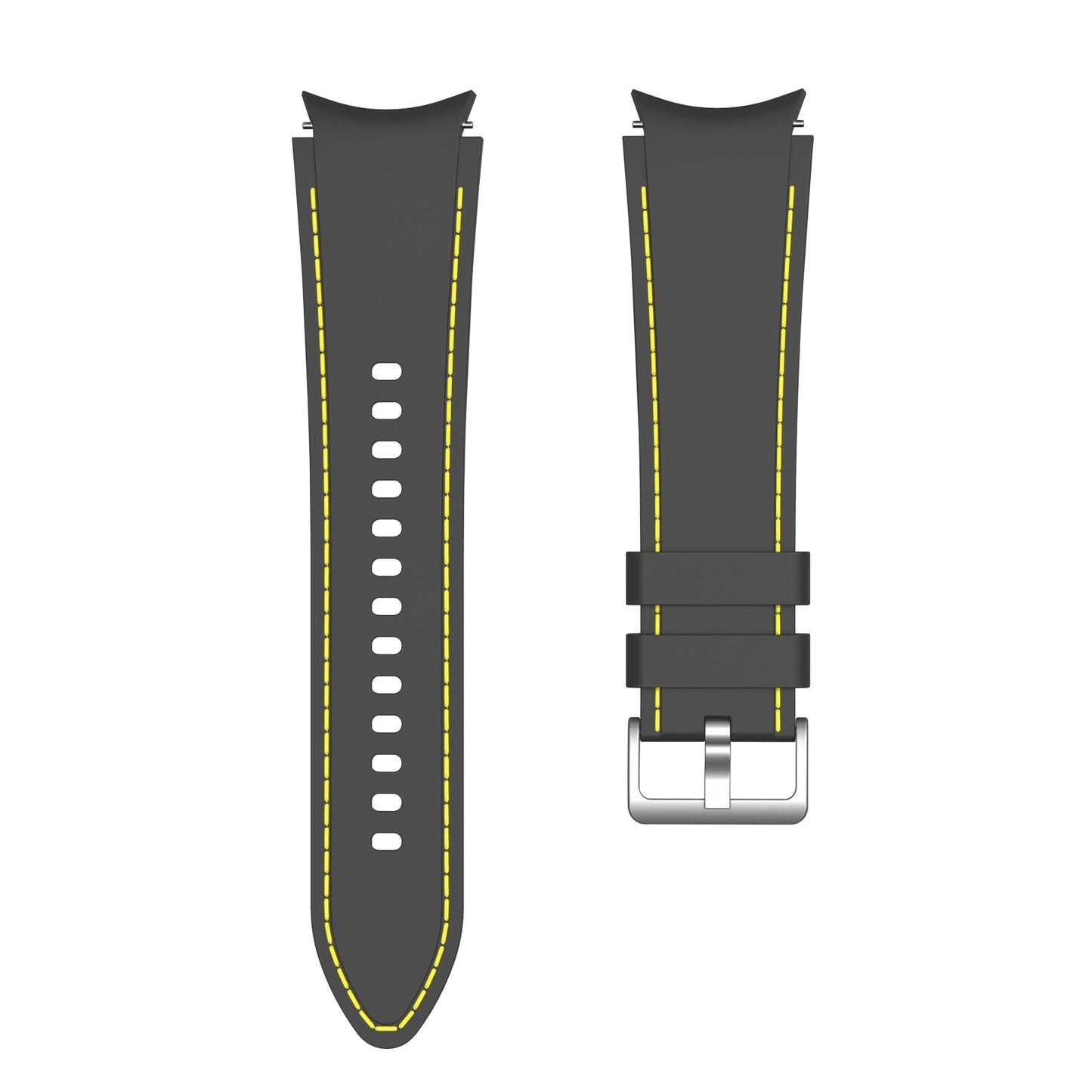 SYSTEM-S Armband flexibel aus Silikon 20mm für Samsung Galaxy Watch 4 Smartwatch Schwarz