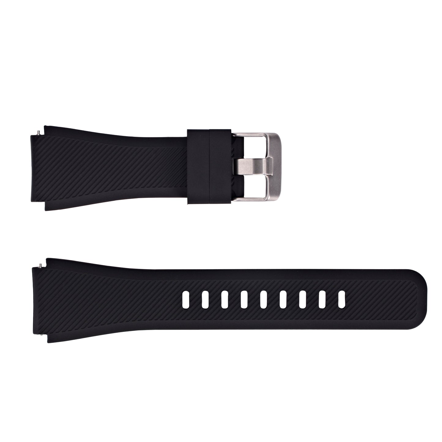 SYSTEM-S Armband flexibel aus Silikon 20mm für Samsung Galaxy Watch 4 Smartwatch Schwarz