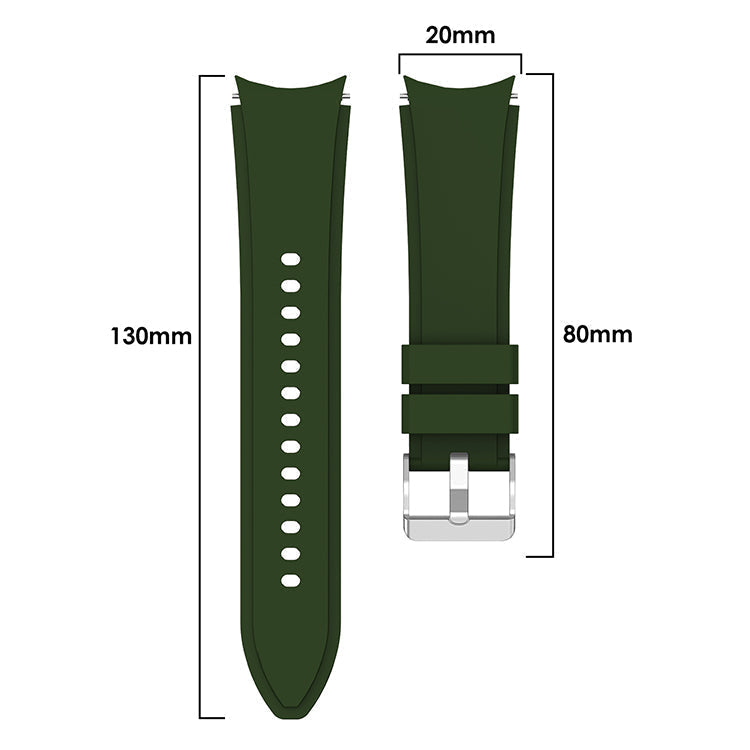 SYSTEM-S Armband flexibel aus Silikon 20mm für Samsung Galaxy Watch 4 Smartwatch Grün