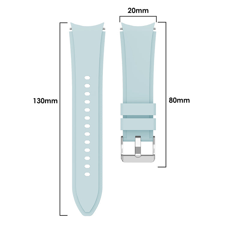 SYSTEM-S Armband flexibel aus Silikon 20mm für Samsung Galaxy Watch 4 Smartwatch Hellblau