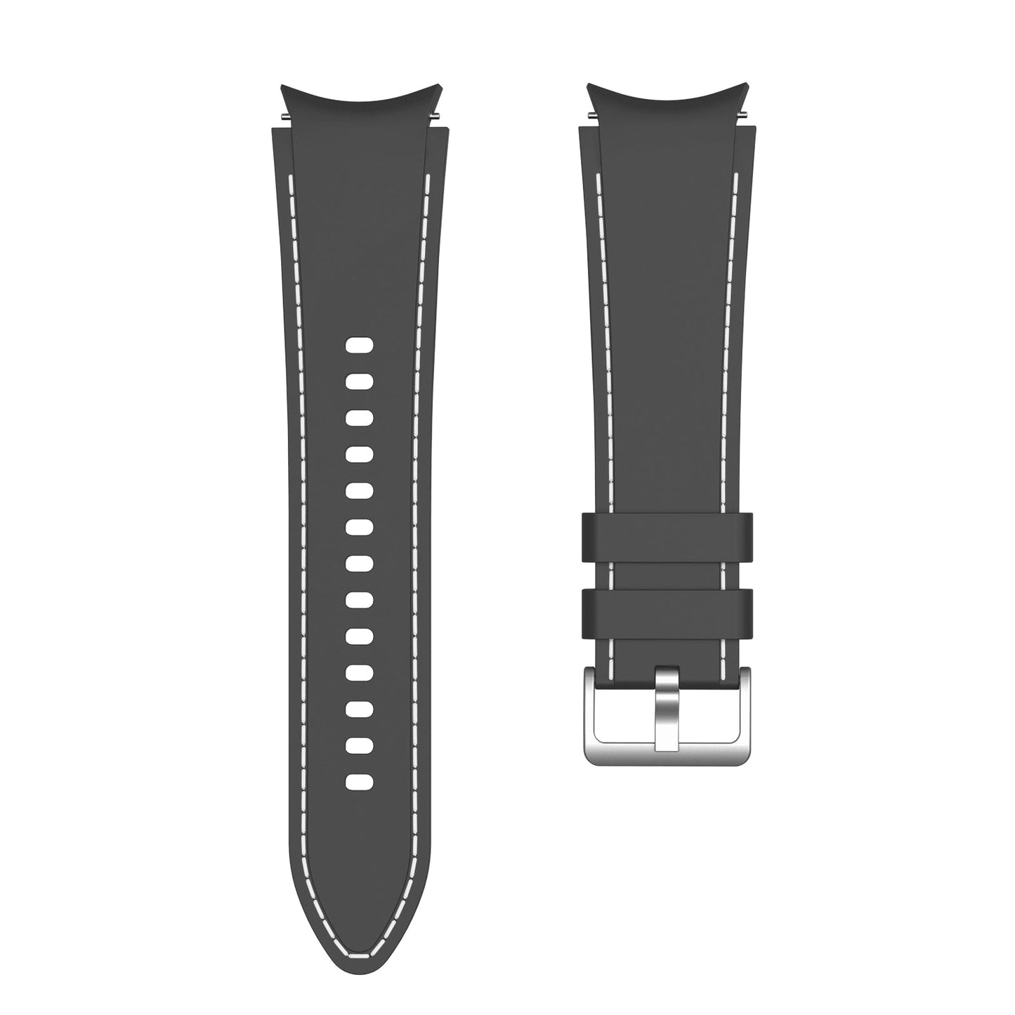 SYSTEM-S Armband flexibel aus Silikon 20mm für Samsung Galaxy Watch 4 Smartwatch Schwarz