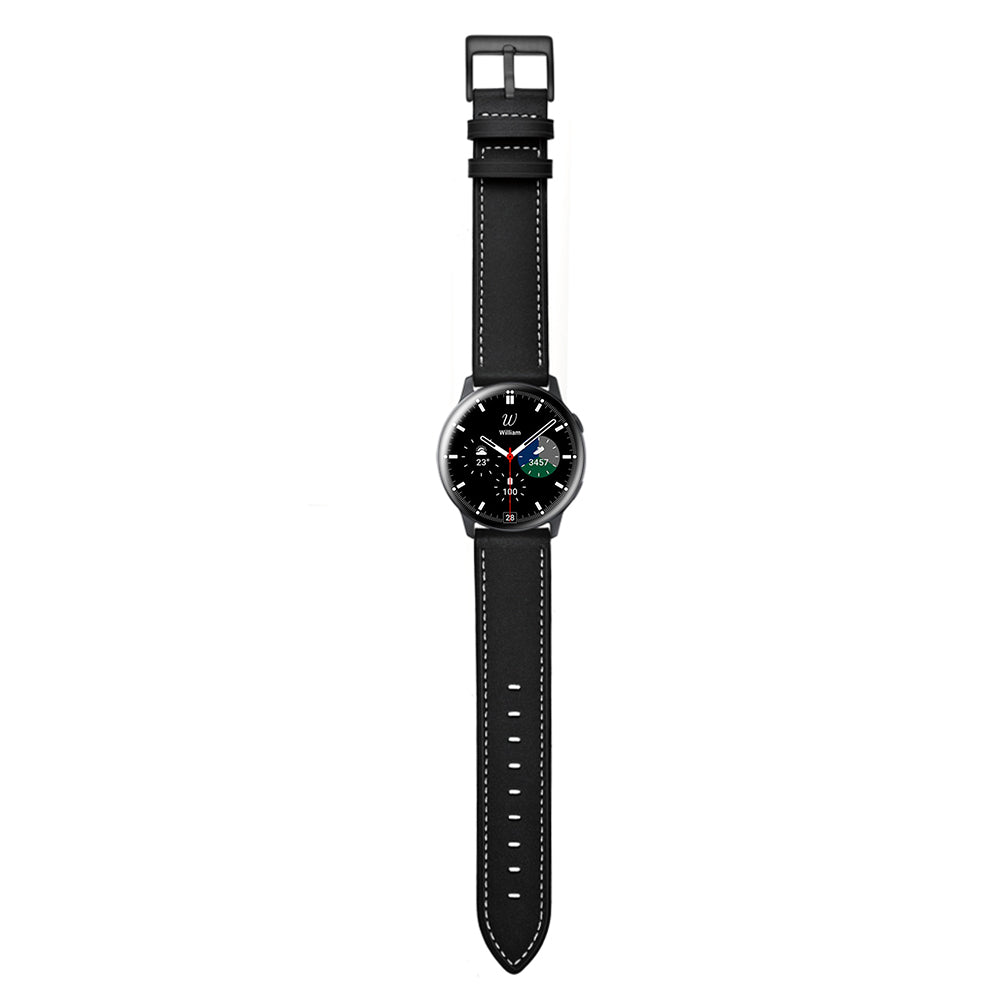 SYSTEM-S Armband flexibel aus Silikon 20mm für Samsung Galaxy Watch 4 Smartwatch Schwarz