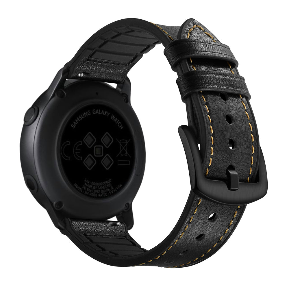 SYSTEM-S Armband flexibel aus Silikon 20mm für Samsung Galaxy Watch 4 Smartwatch Schwarz