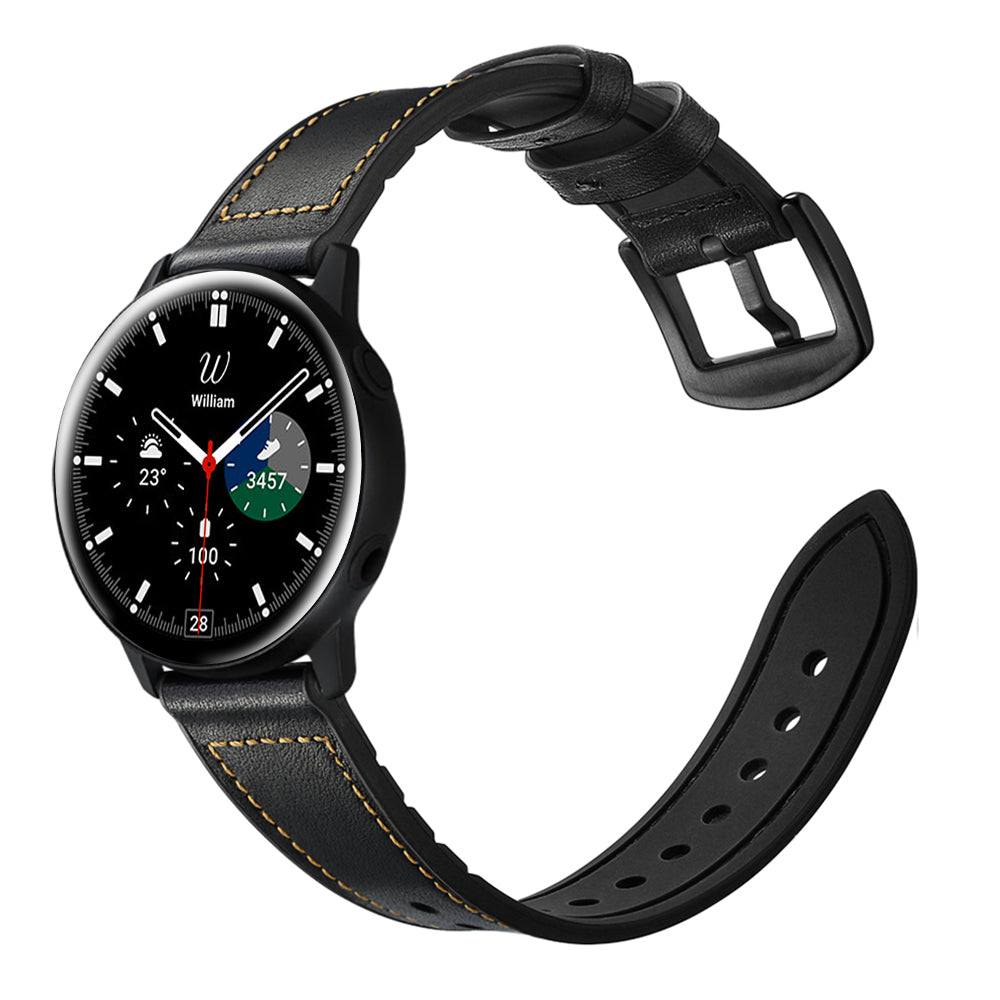 SYSTEM-S Armband flexibel aus Silikon 20mm für Samsung Galaxy Watch 4 Smartwatch Schwarz