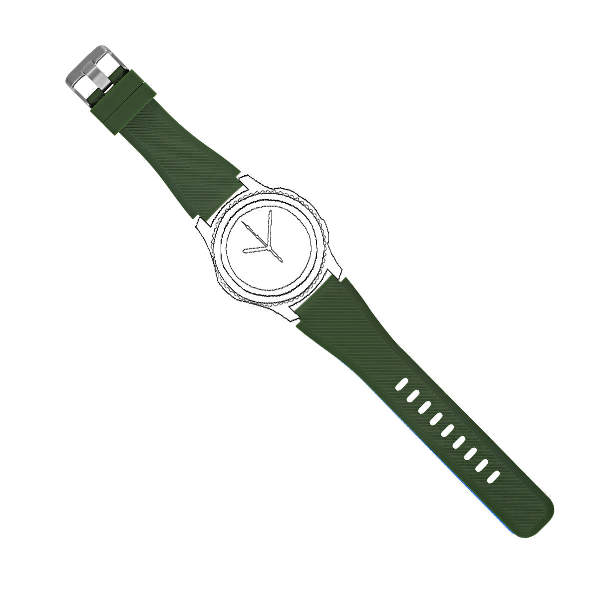 SYSTEM-S Armband flexibel aus Silikon 20mm für Huawei Watch 2 Smartwatch in Grün