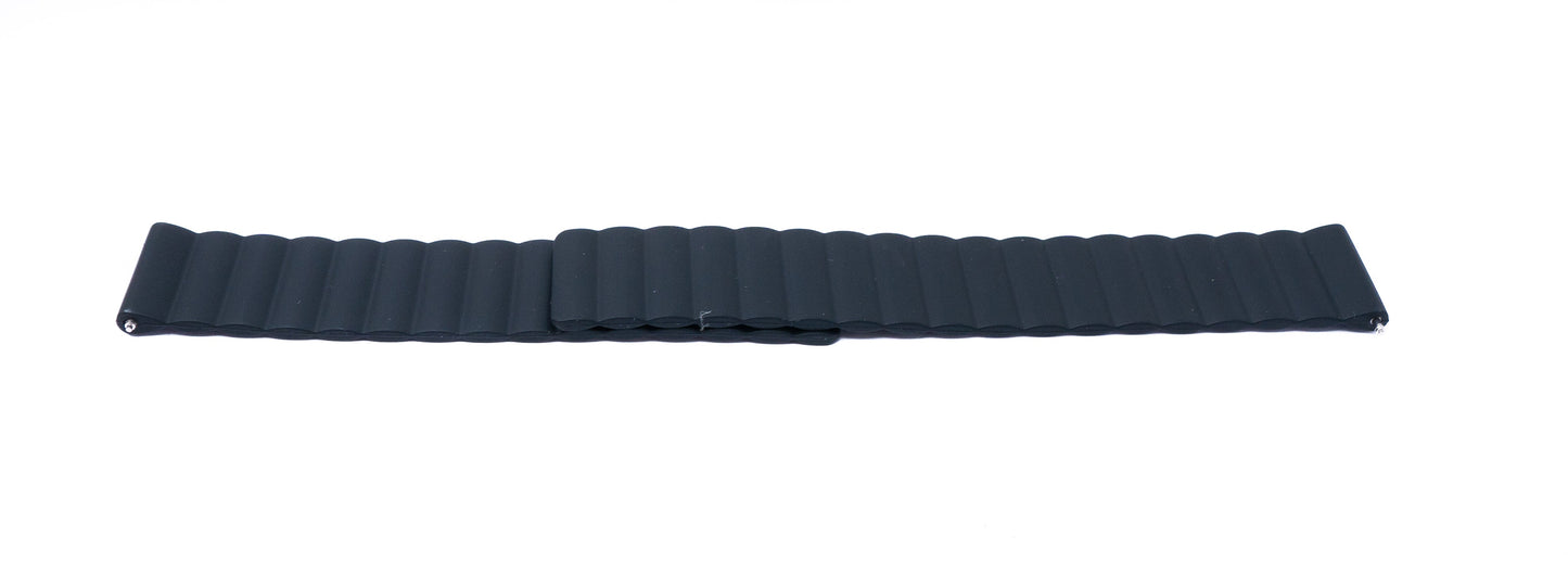 SYSTEM-S Armband 20 mm aus Silikon magnetisch für Smartwatch in Blau Grau