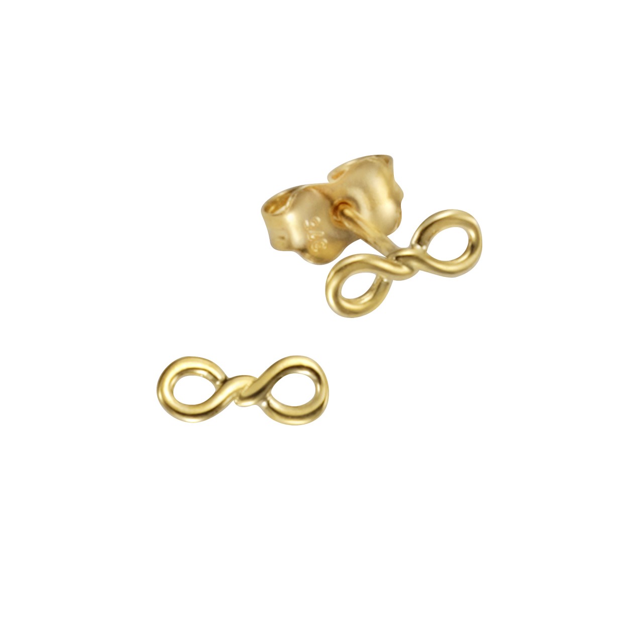 Ohrstecker Damen 375 Gelbgold Infinity Zeichen 0,3cm, 1 Paar