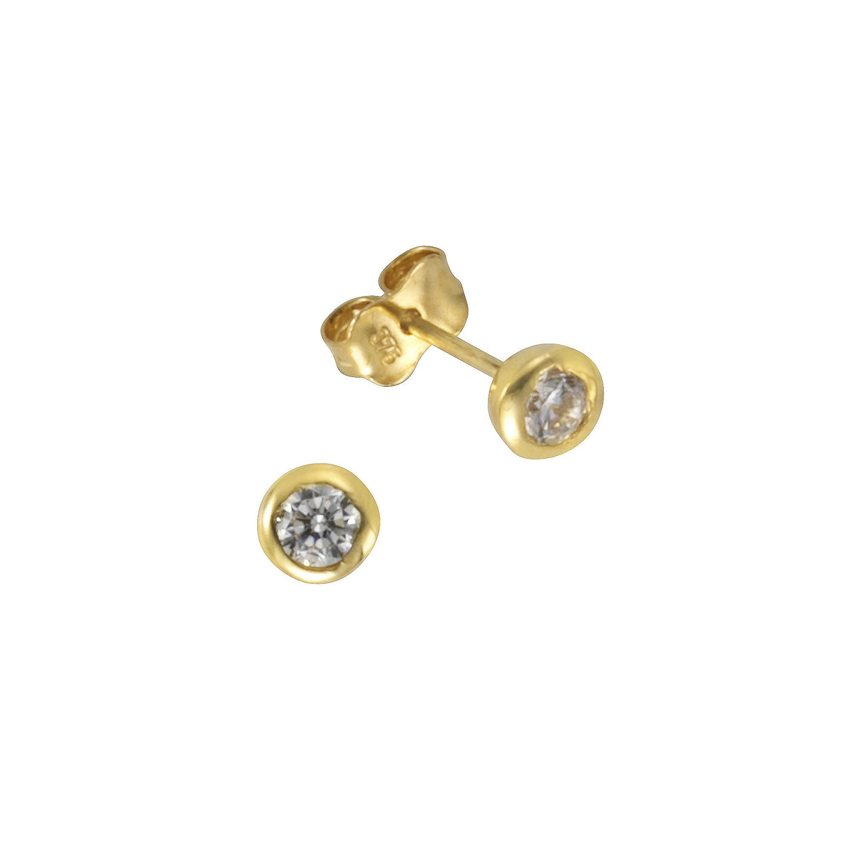 Ohrstecker 375/- Gold 1,5cm Zirkonia