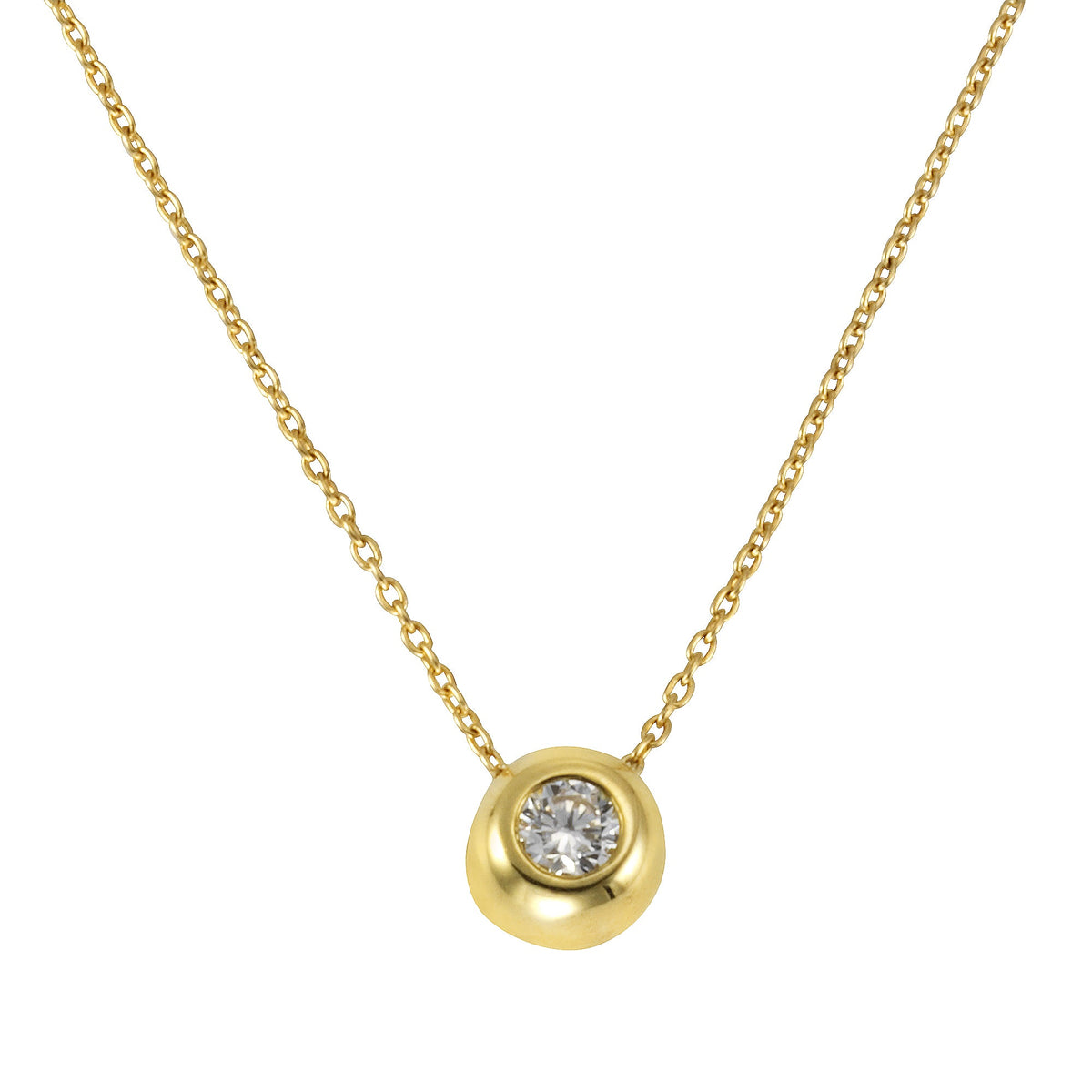Collier Ankerkette 375/- Gold vergoldet 45,0cm Zirkonia