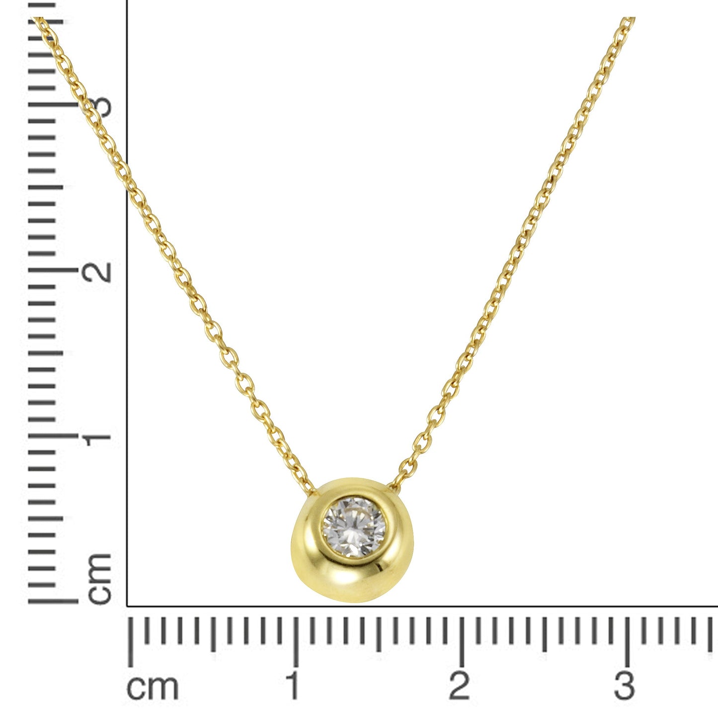 Collier Ankerkette 375/- Gold vergoldet 45,0cm Zirkonia